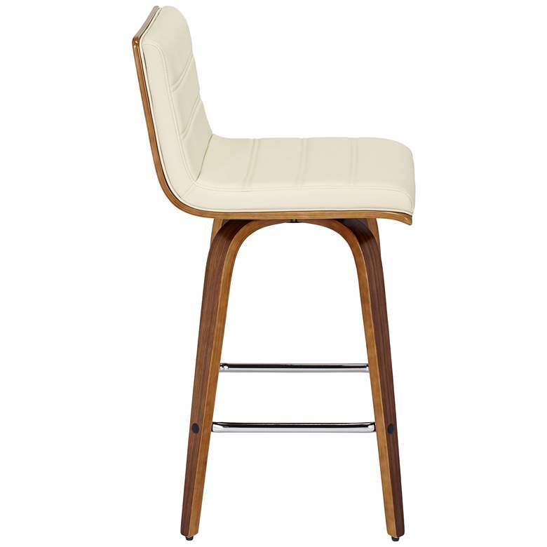 Image 5 Armen Living Vienna 25 1/4" Cream and Walnut Swivel Counter Stool more views