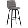 2_Armen Living Vienna 29 1/2" Gray Faux Leather Modern Swivel Bar Stool