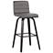 Armen Living Vienna 29 1/2" Gray Faux Leather Modern Swivel Bar Stool