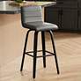 1_Armen Living Vienna 29 1/2" Gray Faux Leather Modern Swivel Bar Stool