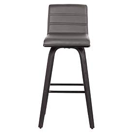Image3 of Armen Living Vienna 29 1/2" Gray Faux Leather Modern Swivel Bar Stool more views