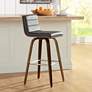 Thumbnail1 of Armen Living Vienna 29 1/2" Walnut Gray Faux Leather Swivel Bar Stool