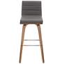 Thumbnail4 of Armen Living Vienna 29 1/2" Walnut Gray Faux Leather Swivel Bar Stool more views