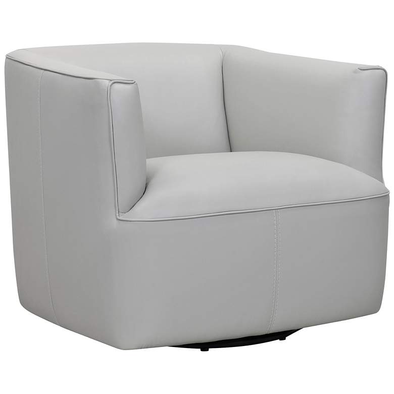 Image 1 Armen Living Whitney 31 1/2" Wide Dove Gray Leather Swivel Chair