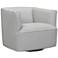 Armen Living Whitney 31 1/2" Wide Dove Gray Leather Swivel Chair