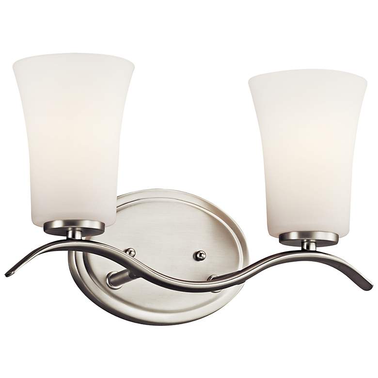 Image 1 Armida 10 1/4" High Brushed Nickel 2-Light Wall Sconce