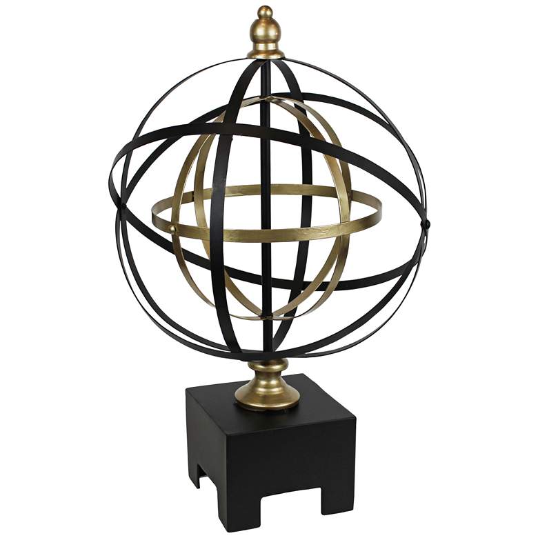 Image 1 Armillary 20 inch High Black and Gold Table Sculpture