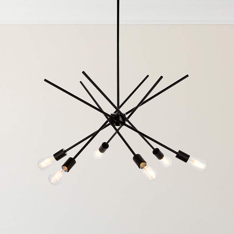 Image 1 Armin 32" Wide Black 6-Light Chandelier