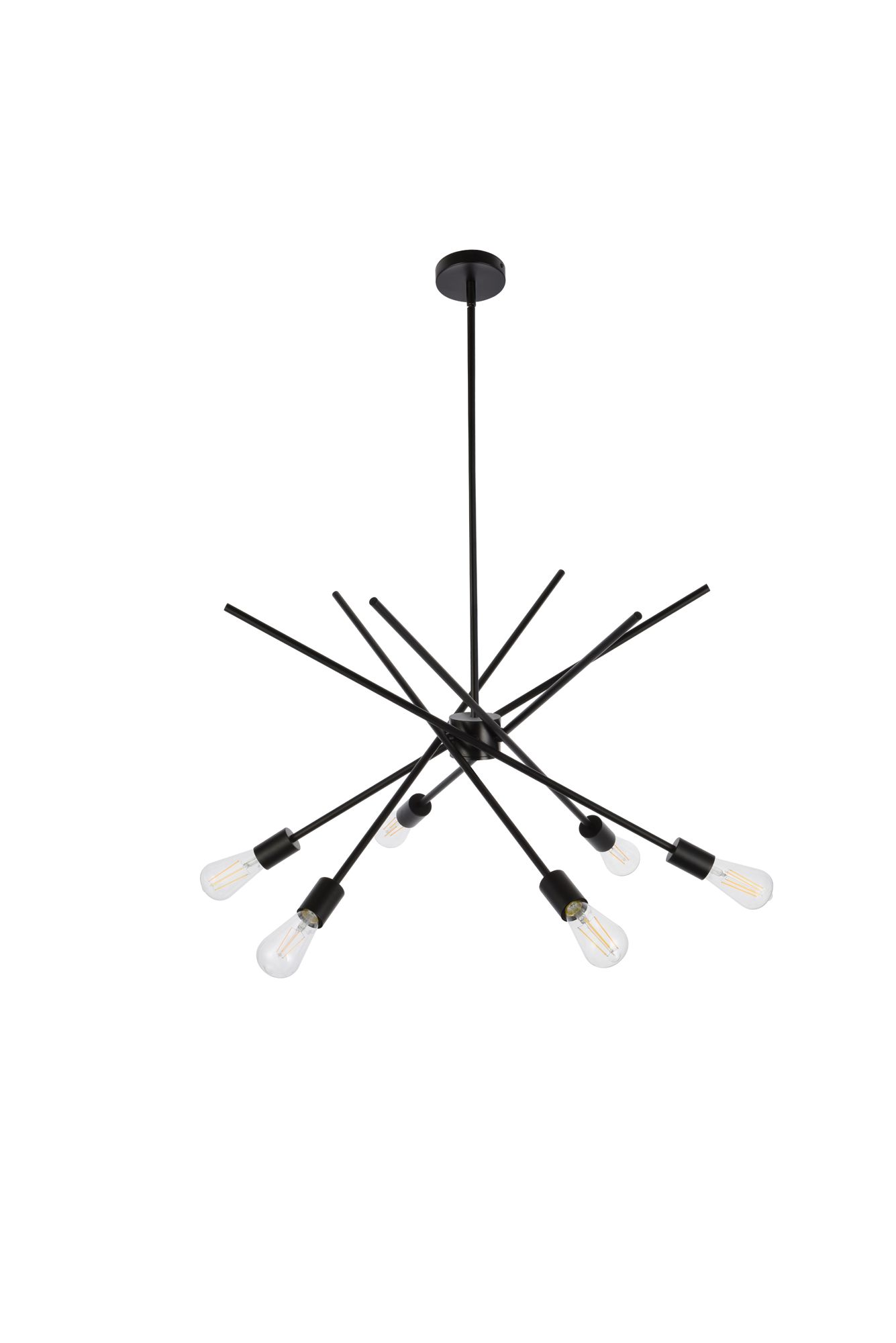 Armin 32" Wide Black 6-Light Chandelier
