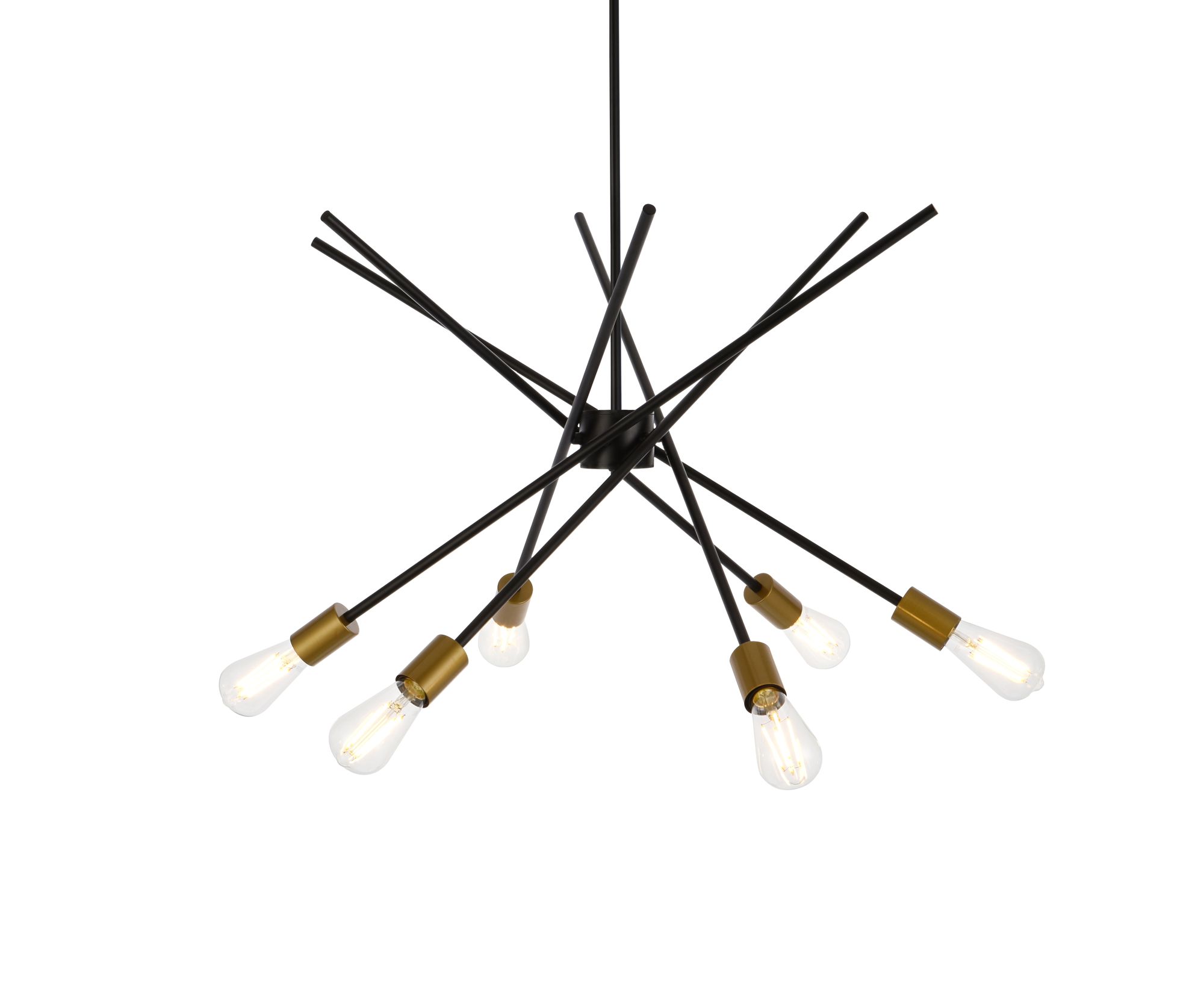 Image 4 Armin 32" Wide Black and Brass 6-Light Sputnik Chandelier more views