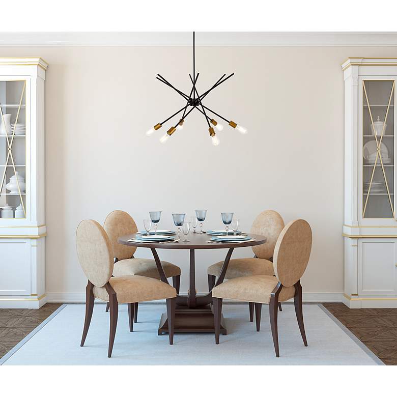 Image 3 Armin 6 Lts Pendant In Black With Brass more views