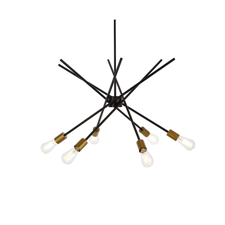 Image 4 Armin 6 Lts Pendant In Black With Brass more views