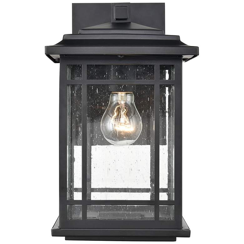 Image 1 Armington 12" High Black Metal Outdoor Lantern Wall Light