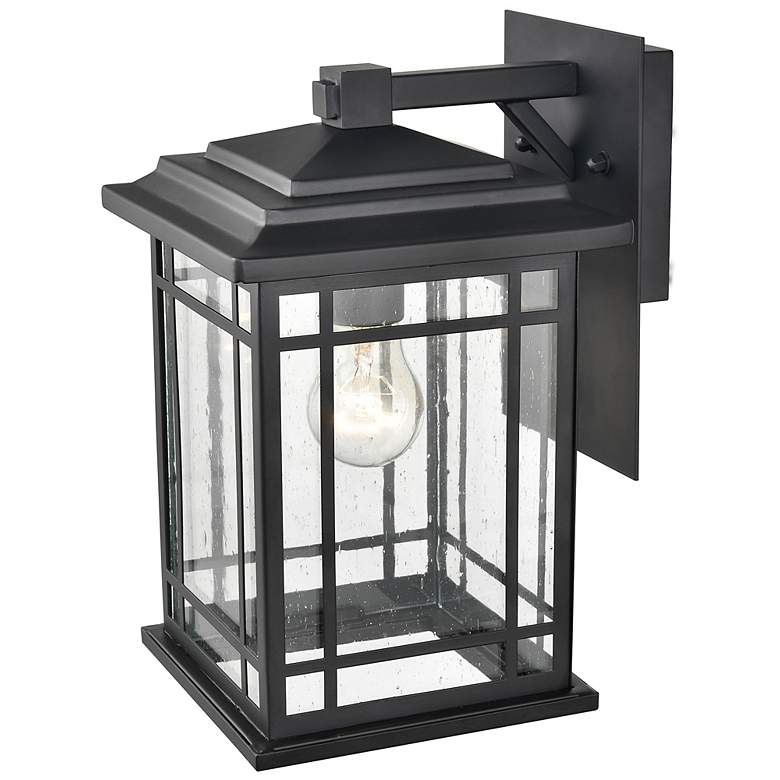 Image 4 Armington 12" High Black Metal Outdoor Lantern Wall Light more views
