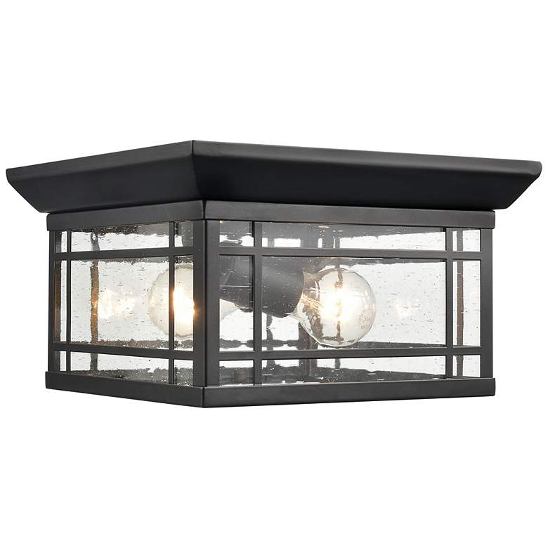 Image 1 Armington 6 1/2"W Powder-Coated Black Outdoor Ceiling Light
