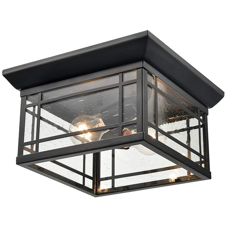 Image 4 Armington 6 1/2"W Powder-Coated Black Outdoor Ceiling Light more views