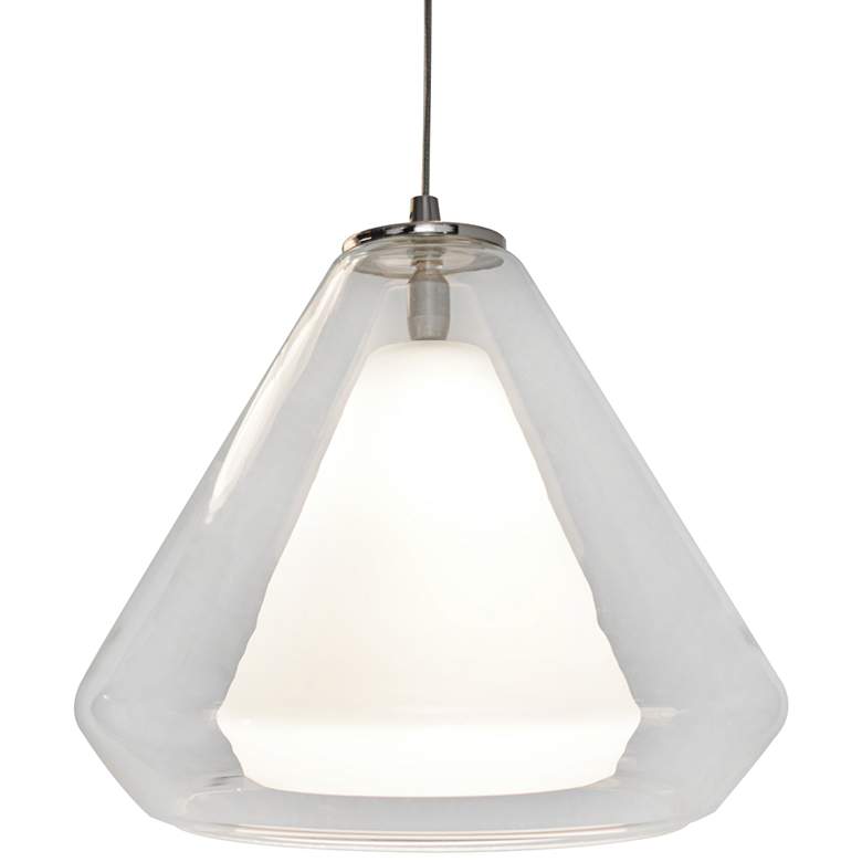 Image 2 Armitage 10 inch Wide Satin Nickel and Glass Modern LED Mini Pendant