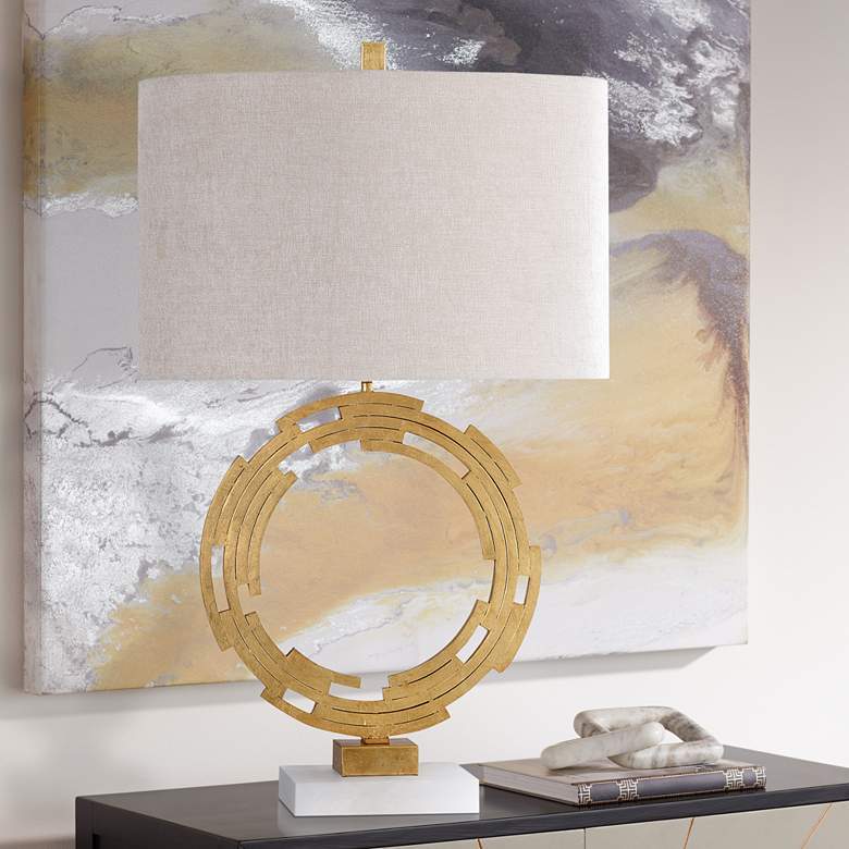 Image 1 Armitage 31 inch High Modern Gold Metal Sculpture Table Lamp