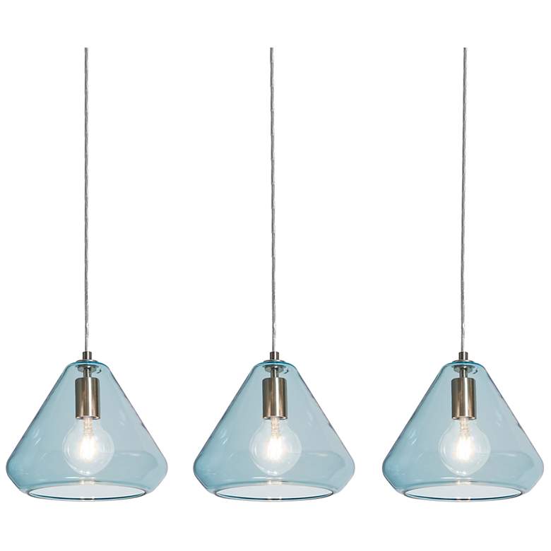 Image 1 Armitage 41" Wide Satin Nickel 3-Light Linear Pendant