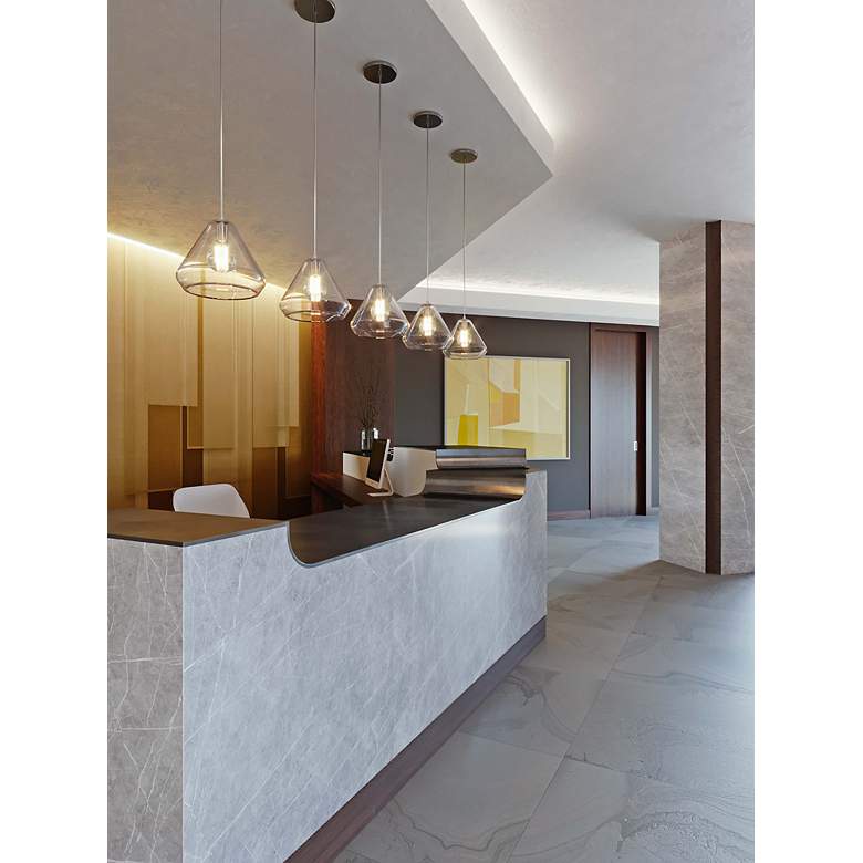 Image 4 Armitage 41" Wide Satin Nickel 3-Light Linear Pendant more views
