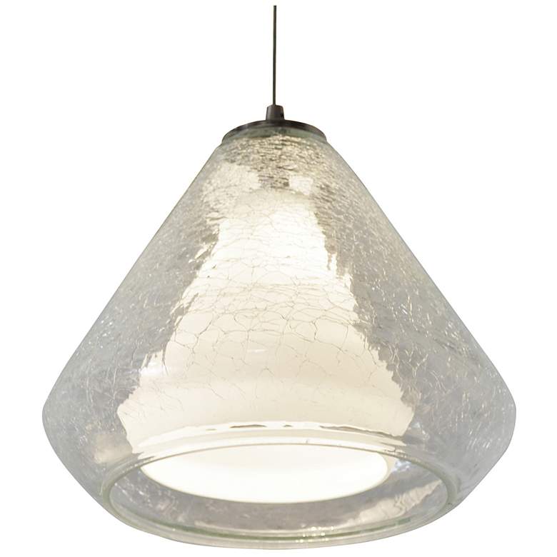 Image 1 Armitage LED Pendant - 4000K - 120V - Satin Nickel - Clear Crackle