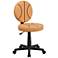 Armless Black and Orange Basketball Office Chair
