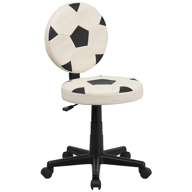Image 1 Armless Black and White Soccer Office Chair