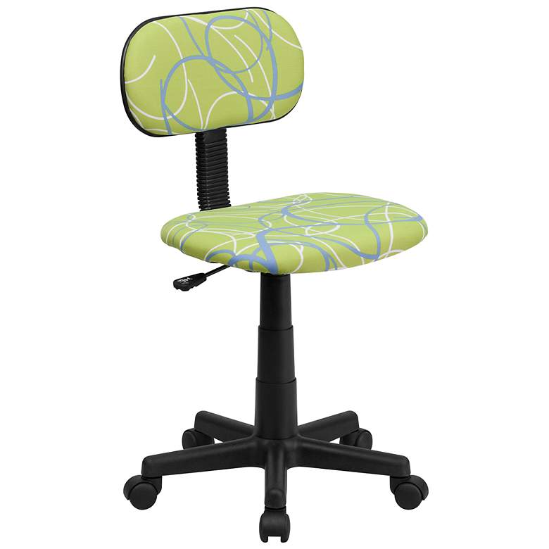Image 1 Armless Multi-Color Swirl Green Office Chair