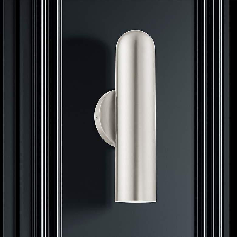 Image 2 Armored 1 Light Brushed Nickel ADA Single Sconce