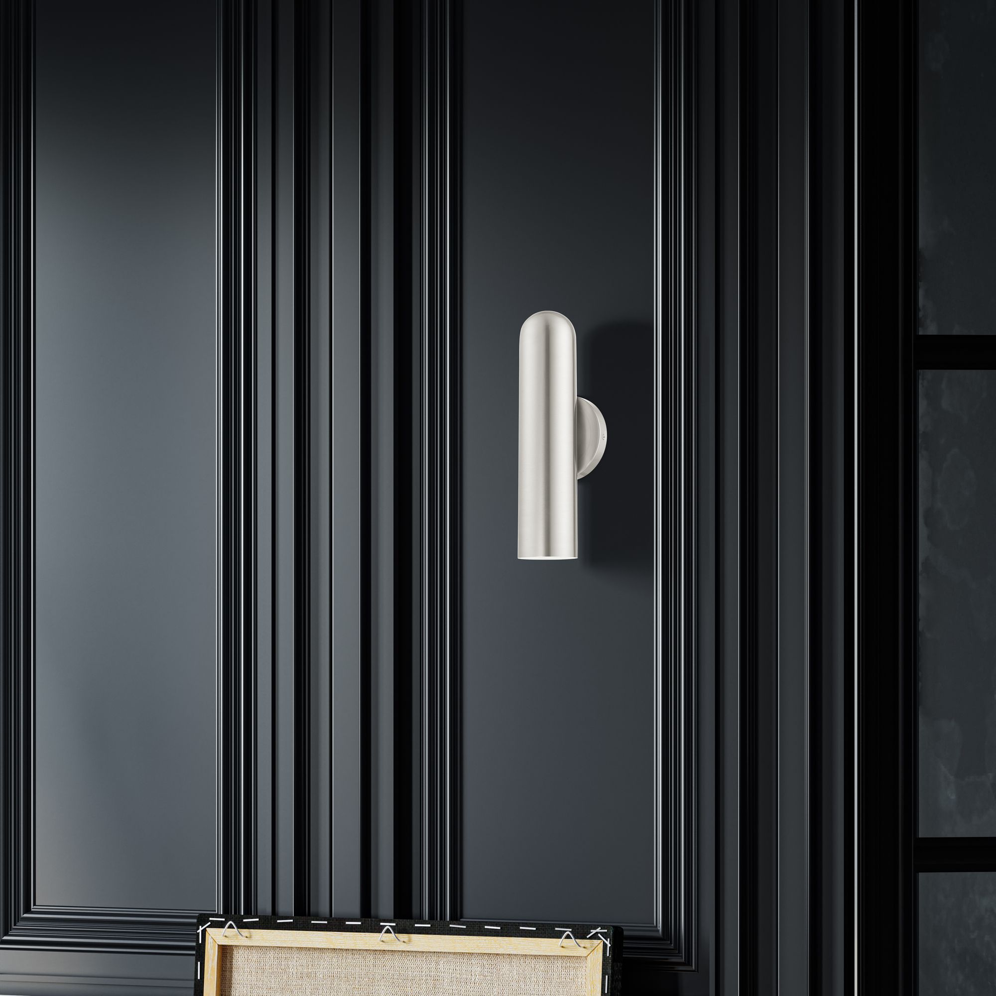 Armored 1 Light Brushed Nickel ADA Single Sconce in scene