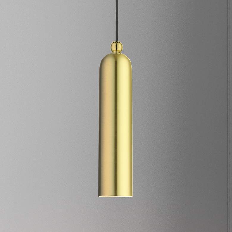 Image 1 Armored 1 Light Satin Brass Pendant