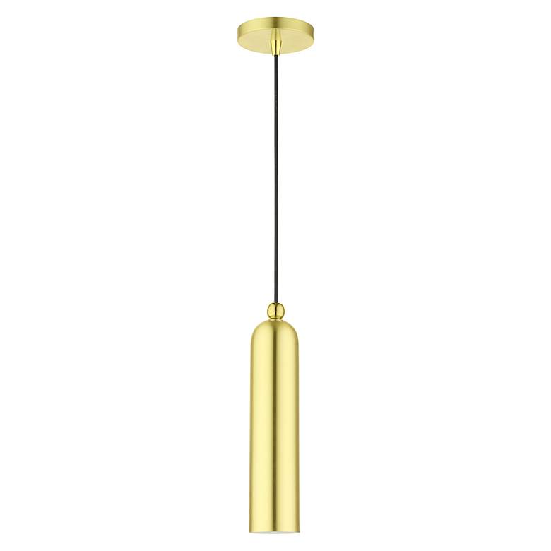 Image 3 Armored 1 Light Satin Brass Pendant more views