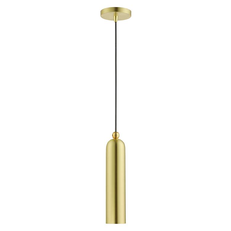 Image 4 Armored 1 Light Satin Brass Pendant more views