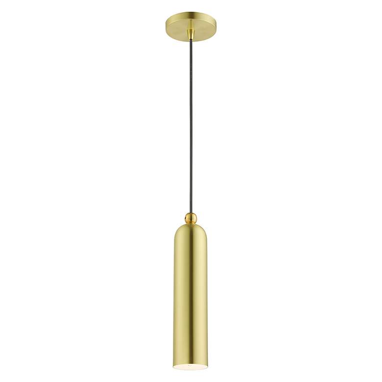 Image 5 Armored 1 Light Satin Brass Pendant more views