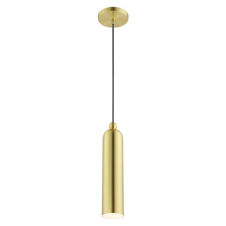 Image 6 Armored 1 Light Satin Brass Pendant more views