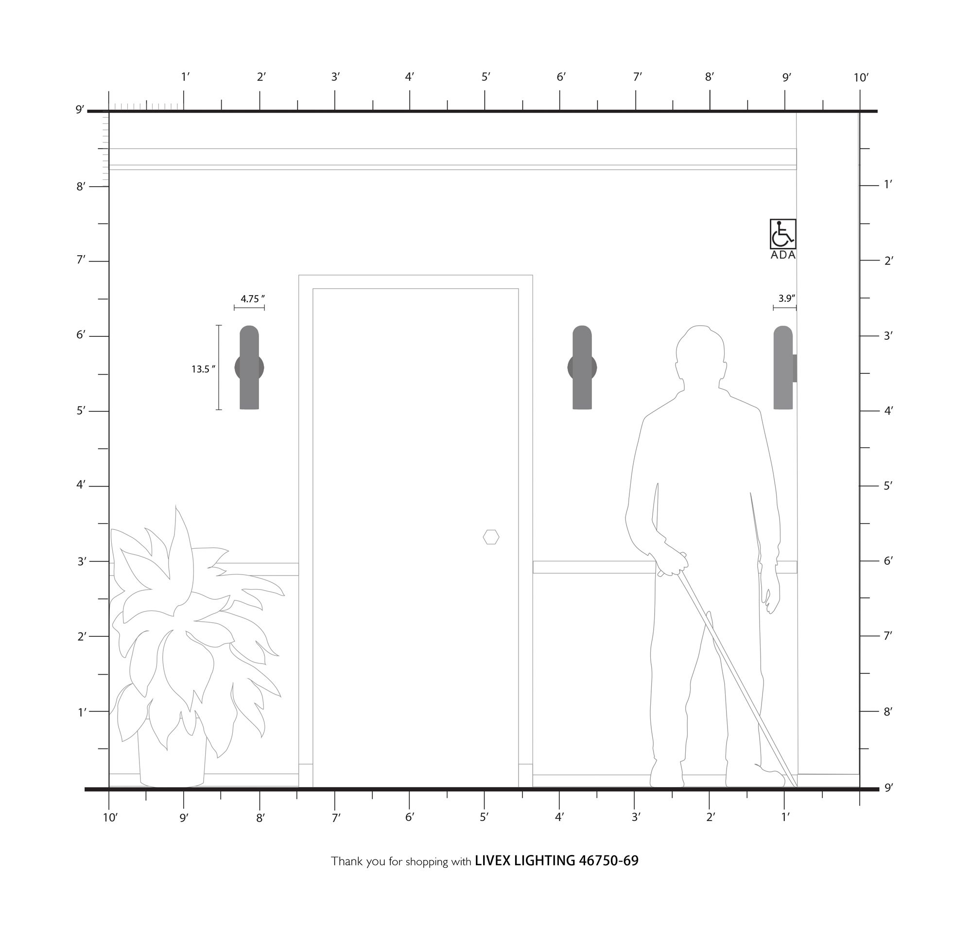 Armored 1 Light Shiny White ADA Single Sconce