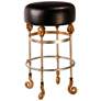 Armory 26" Black Leather and Chrome Gold Counter Stool