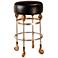 Armory 26" Black Leather and Chrome Gold Counter Stool