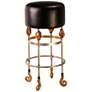 Armory 31" Black Leather and Chrome Gold Bar Stool