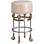 Armory 31" Putty Leather and Chrome Gold Bar Stool