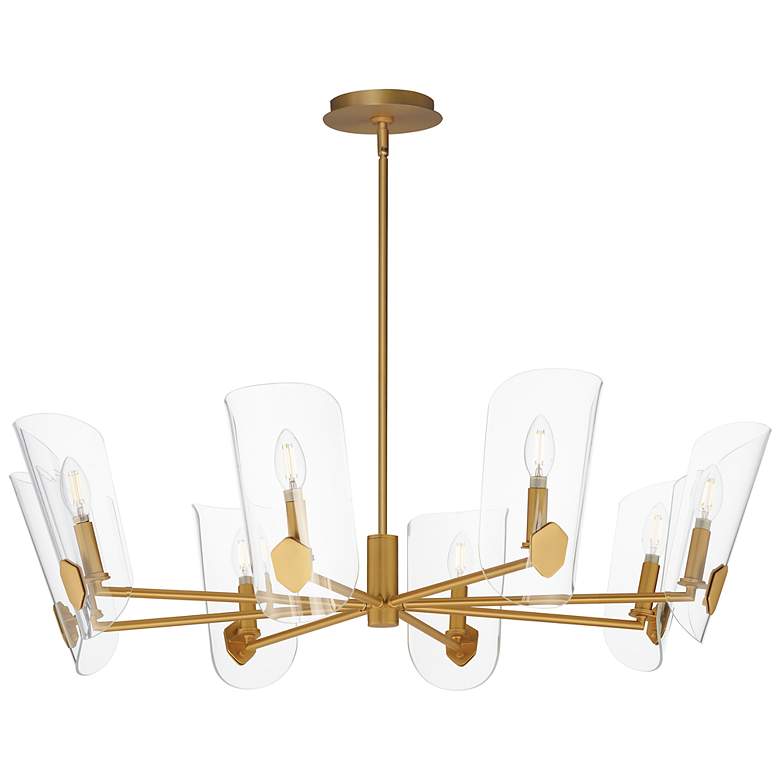 Image 1 Armory 8-Light Chandelier Natural Aged Brass