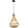 Armsfield - 1-Light Bell Pendant - Brown Finish - Brown Wood Shade