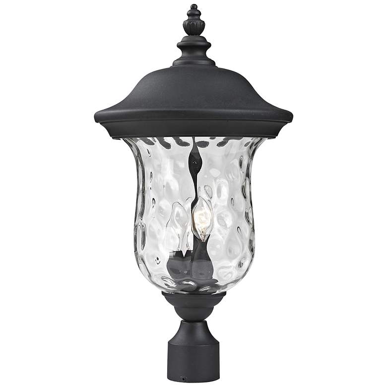Image 2 Armstrong 23 1/2"H Black and Water Glass Outdoor Post Light