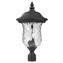 Armstrong 23 1/2"H Black and Water Glass Outdoor Post Light