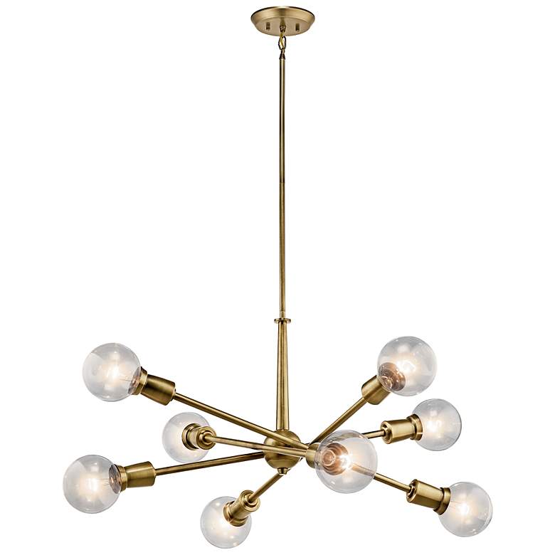 Image 2 Armstrong 30" Wide Natural Brass 8-Light Sputnik Chandelier