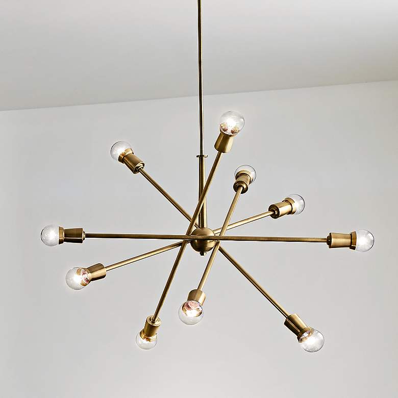 Image 1 Armstrong 30" Wide Natural Brass 8-Light Sputnik Chandelier