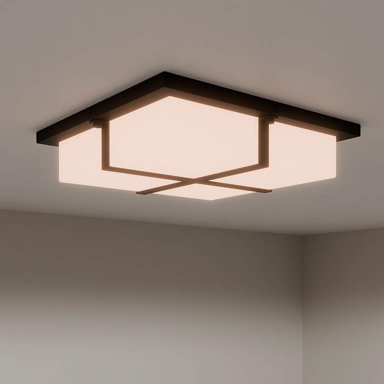 Image 1 Armstrong Integrated LED Matte Black Flush Mount