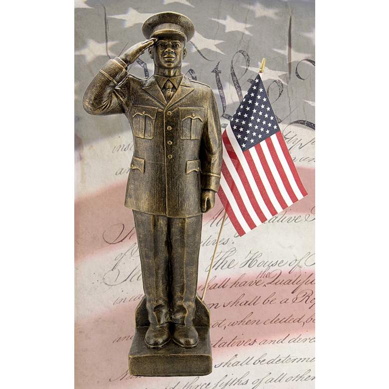 Image 1 Army Dress Uniform - African American 30" High Bronze Statue