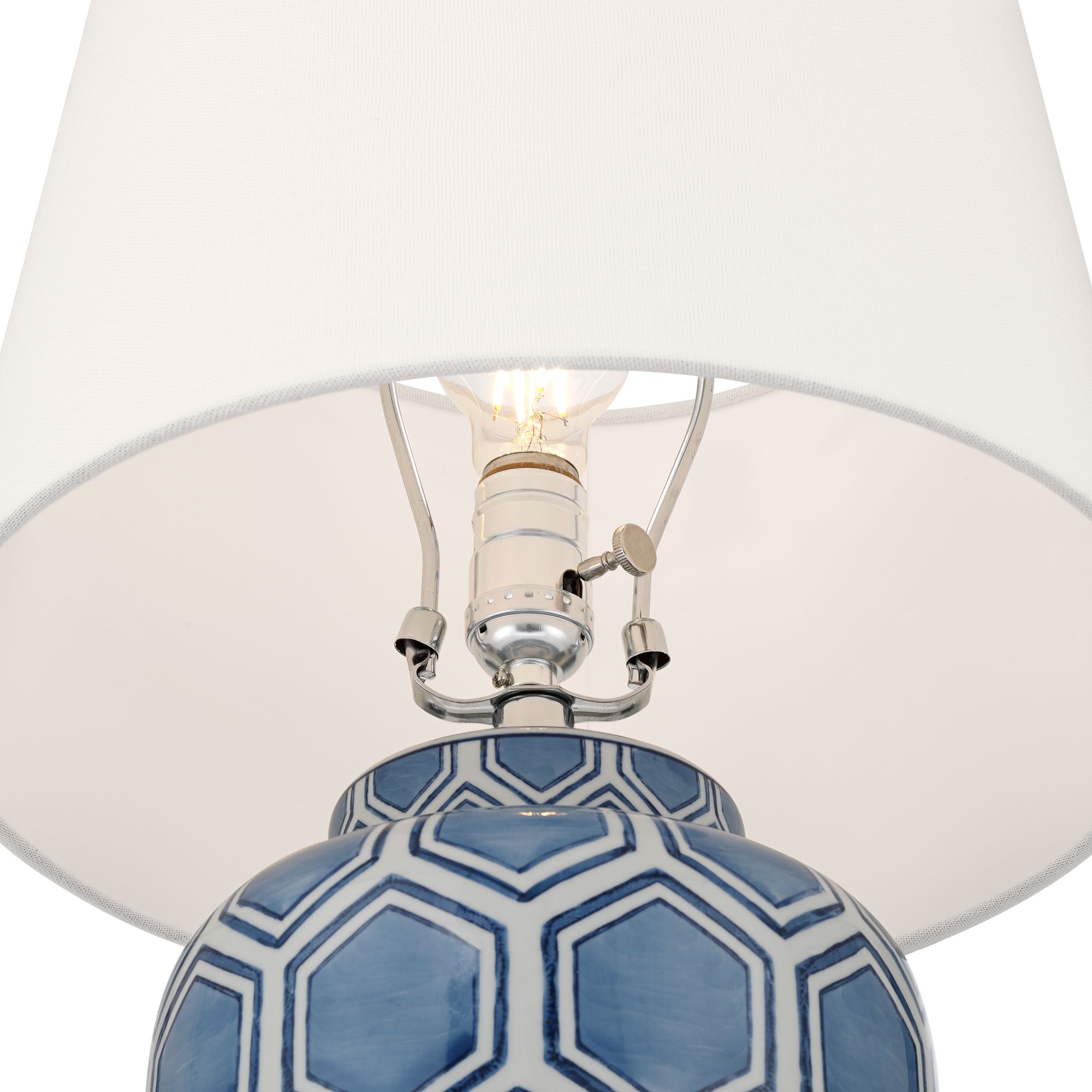 Image 5 Arneson 20" High Blue White Porcelain Traditional Honeycomb Table Lamp more views
