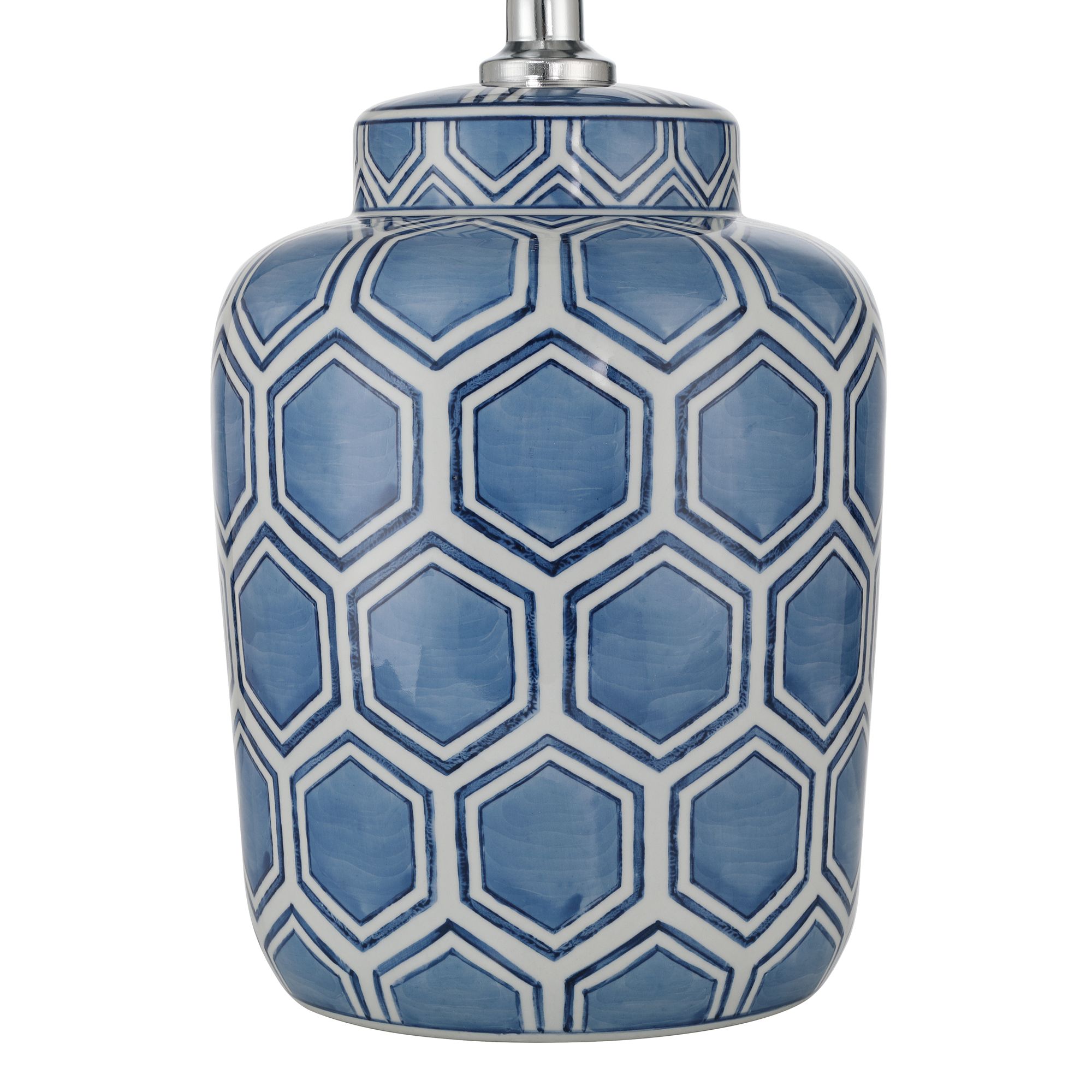 Image 7 Arneson 20" High Blue White Porcelain Traditional Honeycomb Table Lamp more views